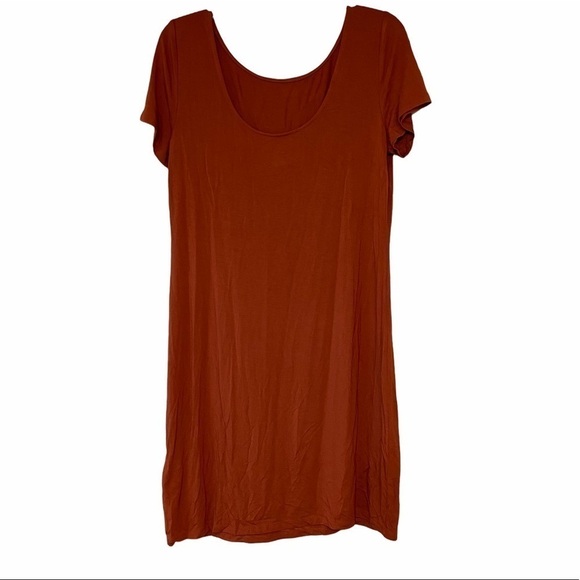 NWT Burnt Orange Gold Scoop-neck Dress Sz Medium - Picture 1 of 6